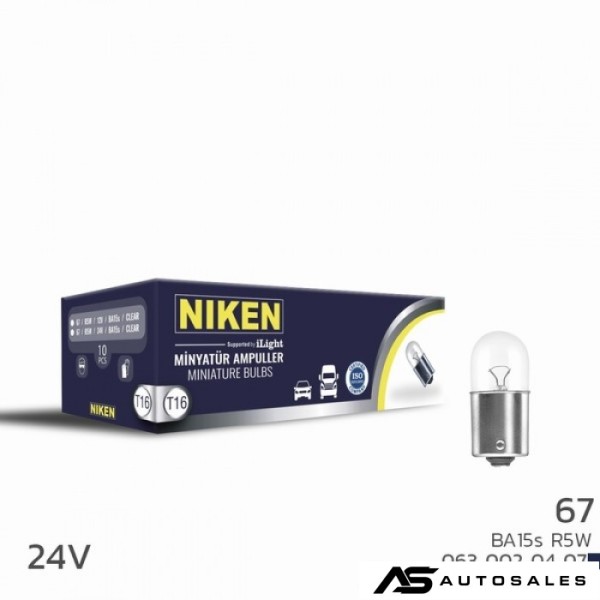 Крушки NIKEN 67 - 10 БР/КУТИЯ - 24V 5W