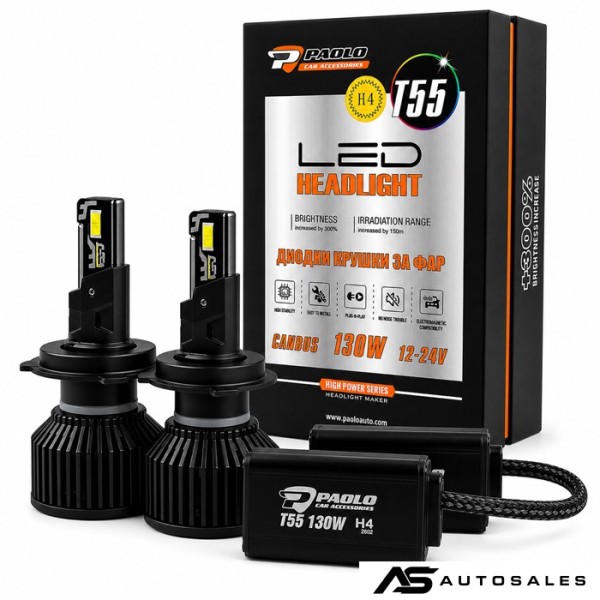Лед крушки за кола - H4 / T55 - 130W - 12/24V