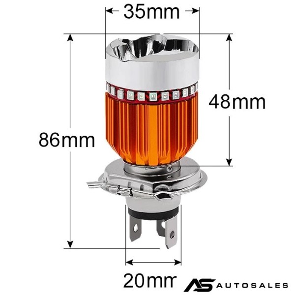 LED крушка за мотор H4 Голд боди
