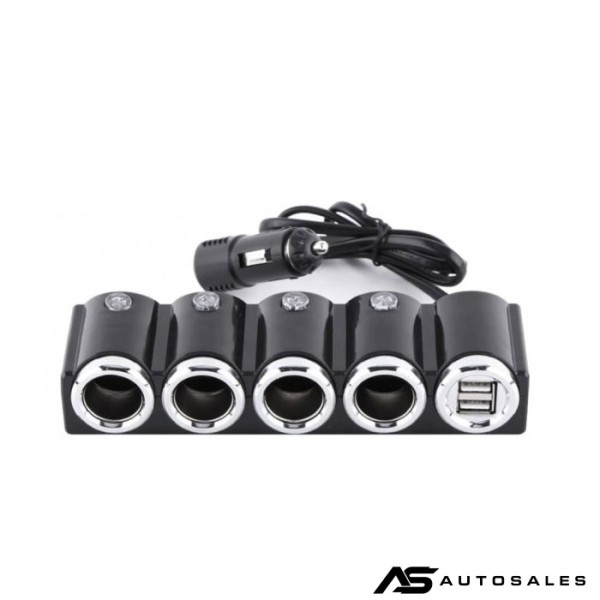 Разклонител за запалка 4-ка + 2 USB 1504