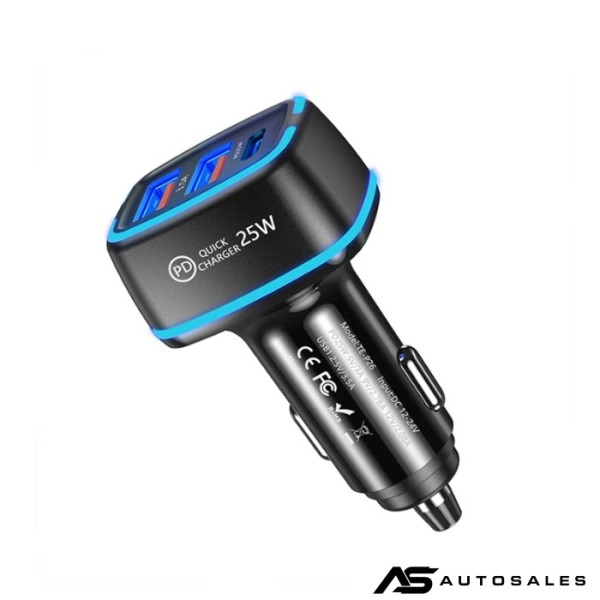 Адаптер за запалка с 3 порта - 25W