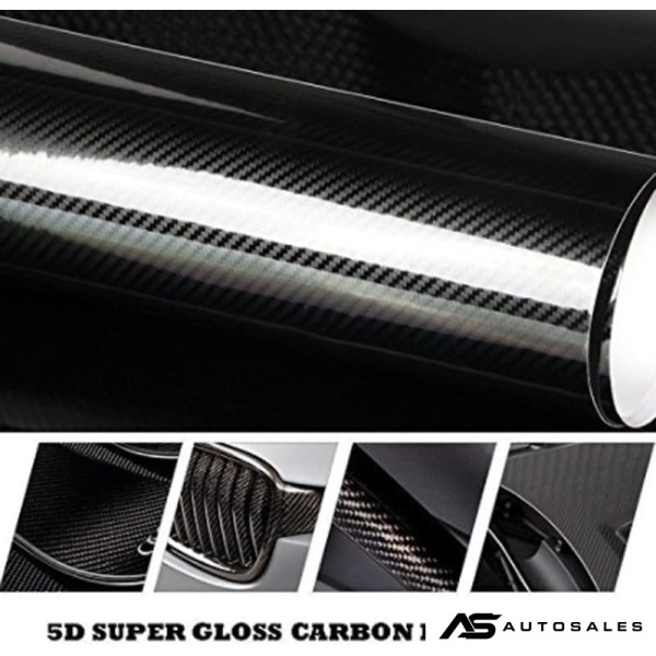 5D Декоративно автомобилно WRAP фолио 1.52 X 18M черен карбон BLACK CARBON