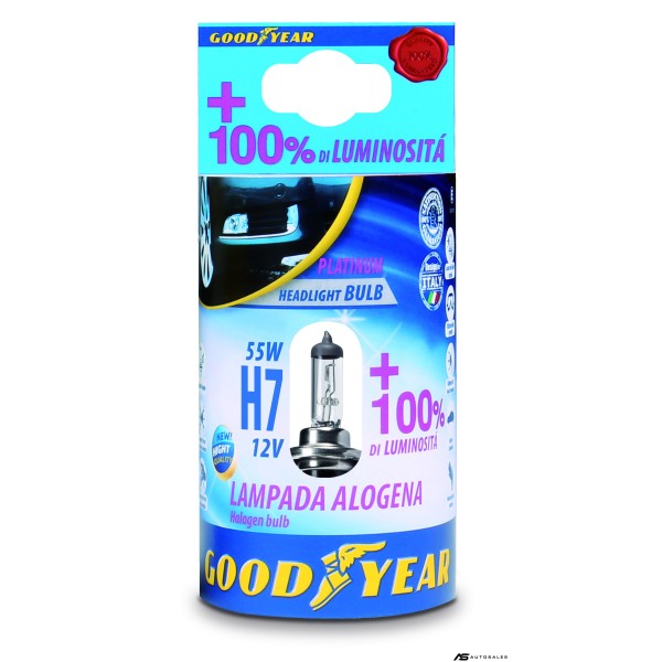1 брой халогенна крушка H7 Х7 12V 55W + 100% 4000K E4 Goodyear Гудиър