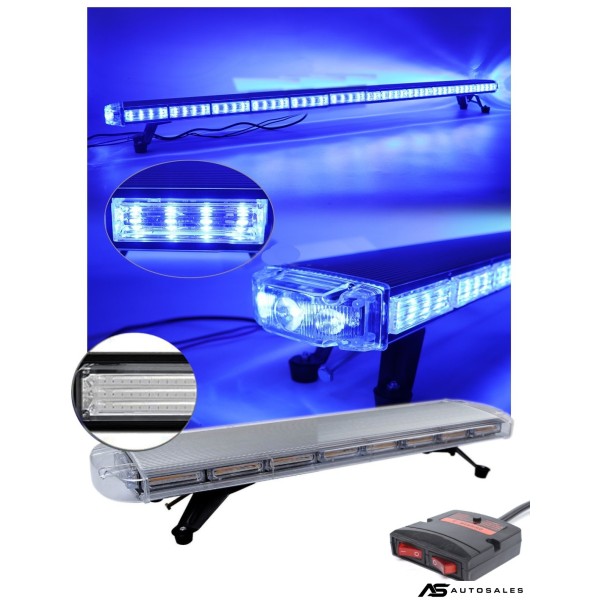 12V 24V Лед Led Диодна Мощна Синя Аварийна Сигнална Лампа Буркан 97.5 см 10 режина За Пътна Помощ Платформа Снегорин и др.