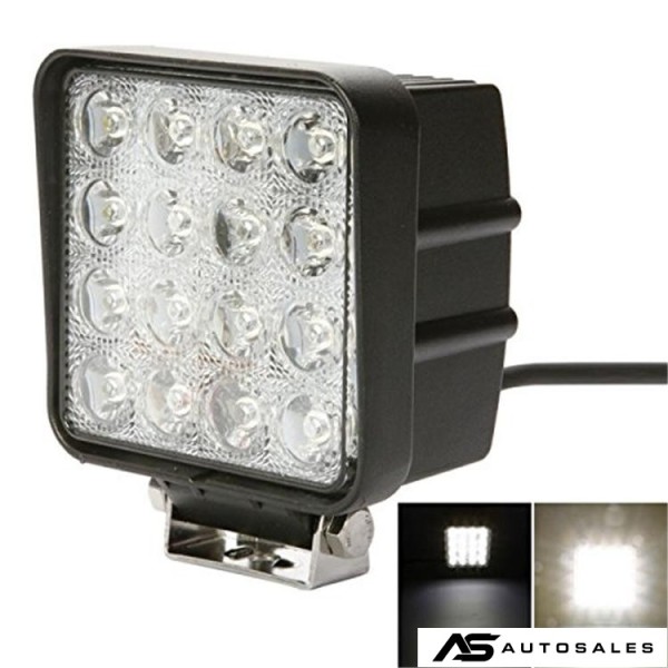 16 LED 48W Халоген Водоустойчива Разпръсната Flood Светлина Работна Лампа 10-30V за Ролбар АТВ, Джип
