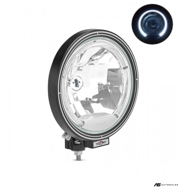 23см Кръгъл халогенен фар светлини за мъгла с насочена светлина + LED Angel Eye ЛЕД Функция Ангелски Очи 12/24V Бяла светлина Бял