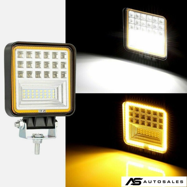 126W LED Диоден Фар Работна Бяла Жълта Светлина Габарит Мъгла Лампа 12V 24V 3030 Лумена
