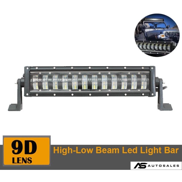 9D 42.5 СМ Led Bar Лед Бар Hi/Lo Kъси Дълги Водоустойчив Удароустойчив 12V 24V 7680 LМ 96W С Лупи Off-Road Лед Бар За Джип ATV