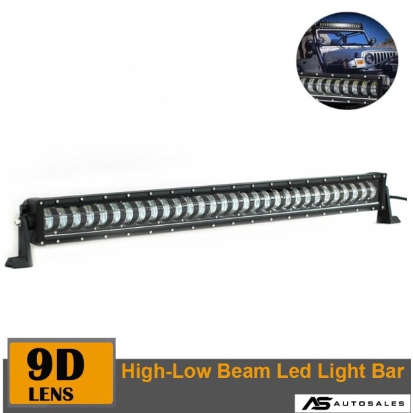 9D 88.5 СМ Led Bar Лед Бар Hi/Lo Kъси Дълги Водоустойчив Удароустойчив 12V 24V 19200 LМ 240W С Лупи Off-Road Лед Бар За Джип ATV
