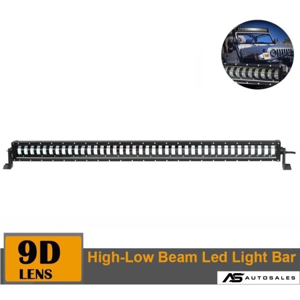 9D 114 СМ Led Bar Лед Бар Hi/Lo Kъси Дълги Водоустойчив Удароустойчив 12V 24V 25600 LМ 320W С Лупи Off-Road Лед Бар За Джип ATV