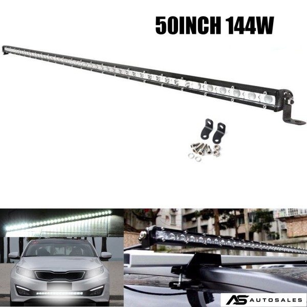 129см 144W Slim Слим Едноредов Мощен Led Bar Лед Диоден Бар Прожектор 12-24V
