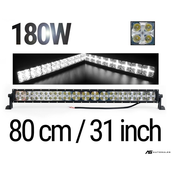 LED Bar 80 см – ЛЕД Диоден Бар Прожектор с дневна светлина CROSS DRL 180W, 12V/24V с 2 режима на работа