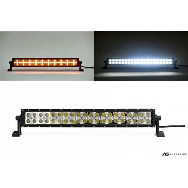54 См Led Bar Лед Диоден Бар Прожектор Бяла и Оранжева, Жълта Светлина, Блиц, Флаш, CROSS DRL 120W 12V 24V