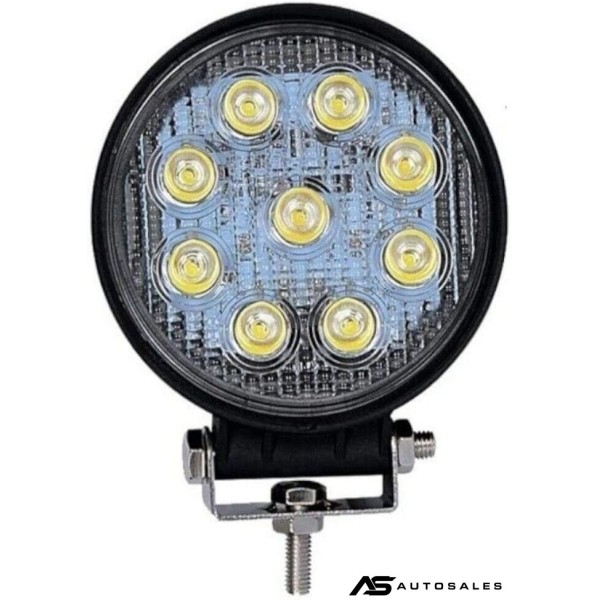 27W Кръгъл Led Лед Диоден Фар Прожектор Халоген Лампа с разпръсната светлина FLOOD 12V 24V Слим Slim