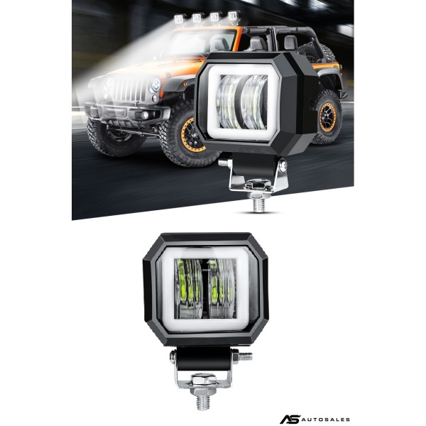 7D LED Халоген 7.6см Диодна Работна Лампа Диоден Фар Прожектор Задна Светлина 20W 1000lm 12V/24V