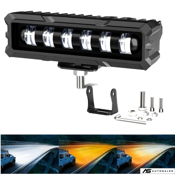 15,5 cm 7Д Диоден Прожектор Супер Мощен Халоген Led Bar Лед Бар 40w Комбиниранa Бяла и Жълта Светлина 12V - 24V За АТВ SUF Джип 4х Offroad Камион
