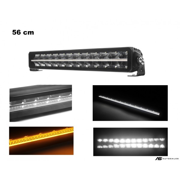 56 cm / 22 Инча 12V - 24V Led Bar Лед Бар Пиано дизайн Диоден Прожектор Супер Мощен Бяла и Оранжева Светлина Габарит Мъгла Блиц Високо Качество Ново Поколение 10900LM