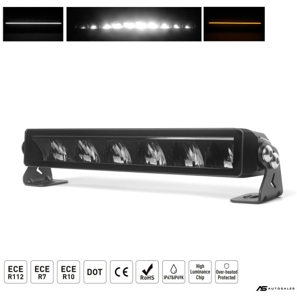 34.5 cm / 14 Инча 12V - 24V Висококачествен Led Bar Лед Бар Диоден Прожектор с бяла и оранжева габаритна светлина DRL мъгла 40W 5900LM
