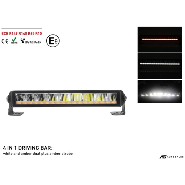 35.5 см Висококачествен 4 в 1 Led Bar Лед Бар Диоден Прожектор DRL с бяла габаритна светлина и оранжева аварийна блиц 50W 2100LM