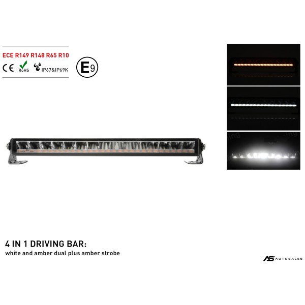 55 см Висококачествен 4 в 1 Led Bar Лед Бар Диоден Прожектор DRL с бяла габаритна светлина и оранжева аварийна блиц 80W 3800LM