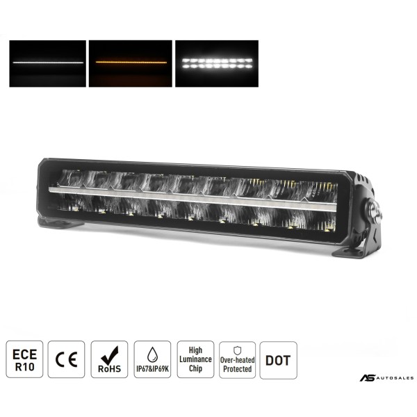 42.8 cm / 17 Инча 12V - 24V Led Bar Лед Бар Пиано дизайн Диоден Прожектор Супер Мощен Бяла и Оранжева Светлина Габарит Мъгла DRL Високо Качество Ново Поколение 9000LM 70W