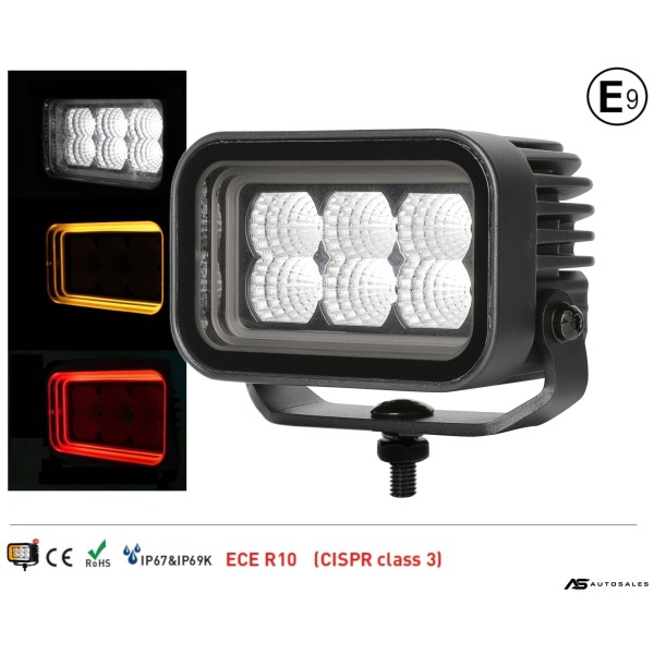 42W LED Халоген Бял, Разпръсната светлина с жълта и червена DRL светлина 12V-24V