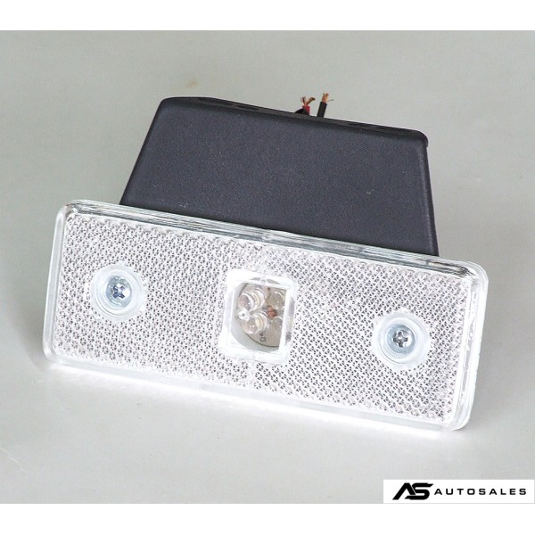 12V Диоден 4 LED Габарит Маркер Светлина за камиони бус ван ремарке каравана - 110 мм х 40 мм - бял MAR031