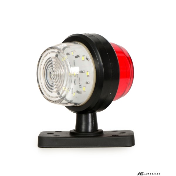 LED габарит маркер тип рогче 12V-24V, бяло-червено - за ремаркета, платформи, камиони и др.