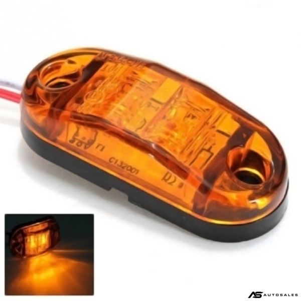 1 Брой 12V Оранжев Led Лед Диоден Маркер Габарит Токос за Бус Камион Ремарке