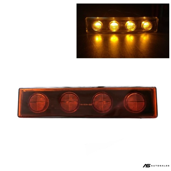 1бр Оранжев преден габарит LED сенник маркер за Скания Scania - 180mm x 40 mm с букса