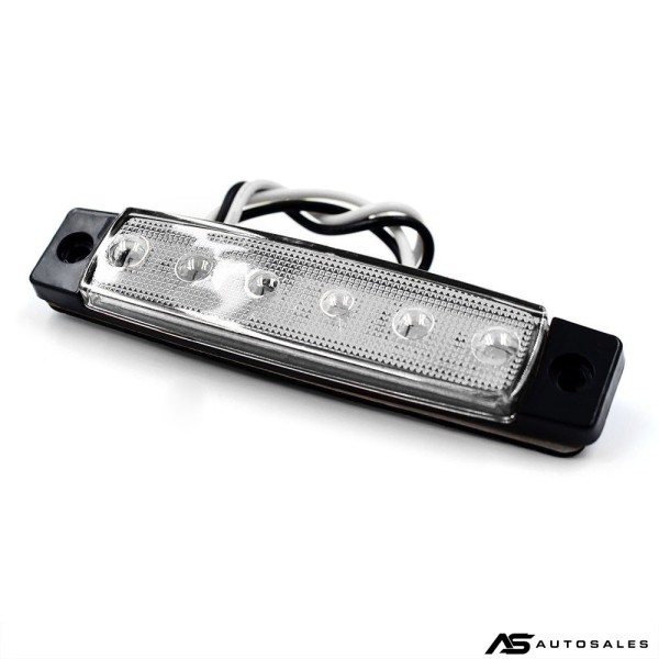 LED габарит бяла светлина с 6 SMD диода – 12V/24V, 93 mm