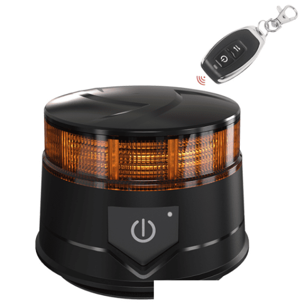 14W LED Безжична Диодна Въртяща се Сигнална Аварийна Лампа Маяк Буркан с ДИСТАНЦИОННО Магнит и Вендуза за Пътна Помощ Платформа и др.12V - 24V