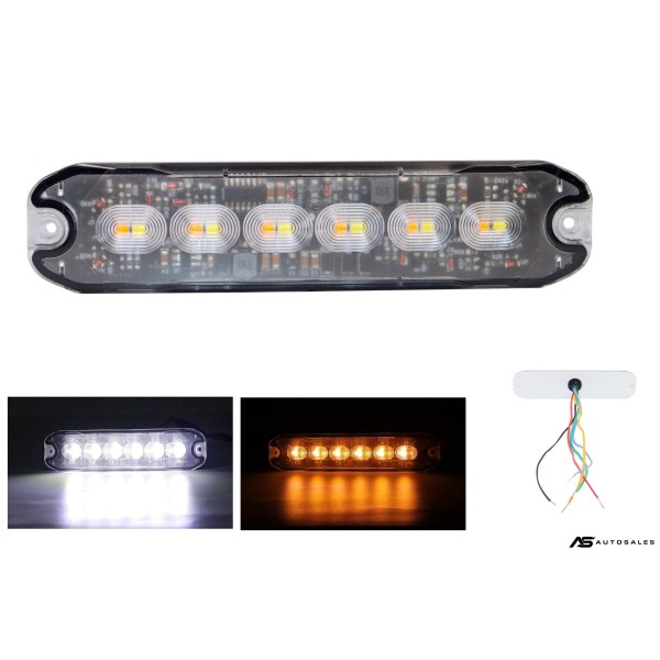 12 LED ЛЕД Комбинирана Жълто-Бяло Аварийна Лампа Блиц Светлина Мигаща За Пътна Помощ Платформа и др. 12-24V