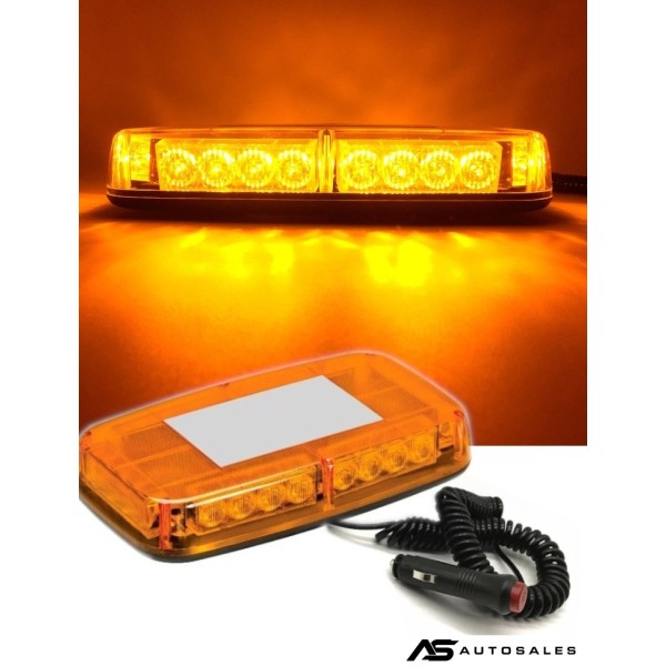 12V 24V LED Диодна Аварийна Сигнална Лампа Буркан с Магнит 15 режима Оранжево Стъкло За Пътна Помощ Платформа Снегорин и др.