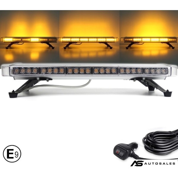 76 см LED Аварийна Сигнална Лампа - Маяк, 15 Режима, E-Mark E9, 12V / 24V,Оранжева Светлина, За Пътна Помощ, Репатрак, Платформа, Снегорин и Багер