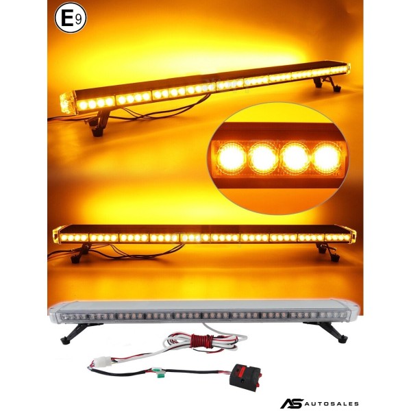 120см LED сигнална лампа, E-Mark E9 Сертифициран, 15 Режима, 12V / 24V - Аварийна Лампа, Маяк за Пътна Помощ, Репатрак, Снегорин, Багер и Специализирана Техника