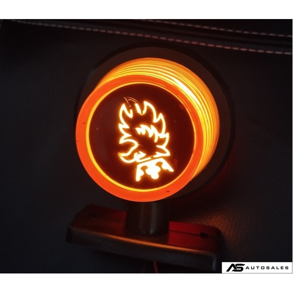 1 брой LED ЛЕД страничен габарит рогче 12 -24V оранжево - червено “old school” Неон Ефект с лого SCA