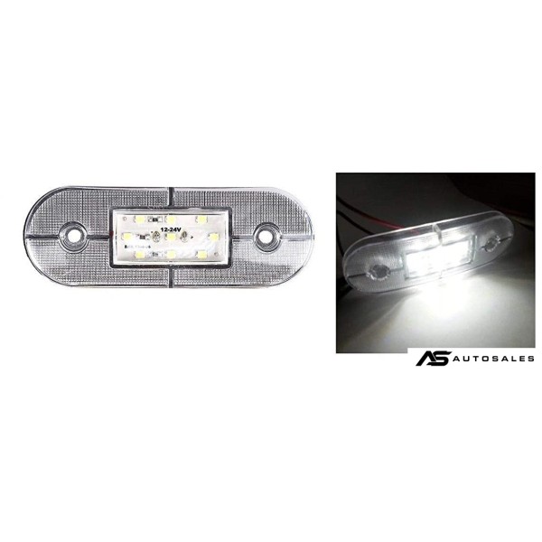 24V ЛЕД LED Бял диоден маркер габарит токос със 9 светодиода за камион ремарке бус ван каравана платформа и др.