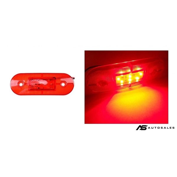 24V ЛЕД LED Червен диоден маркер габарит токос със 9 светодиода за камион ремарке бус ван каравана платформа и др.