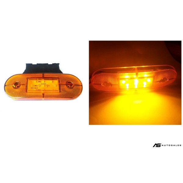 24V ЛЕД LED Оранжев Жълт Диоден Маркер Габарит Токос със 9 светодиода за камион ремарке бус ван каравана платформа