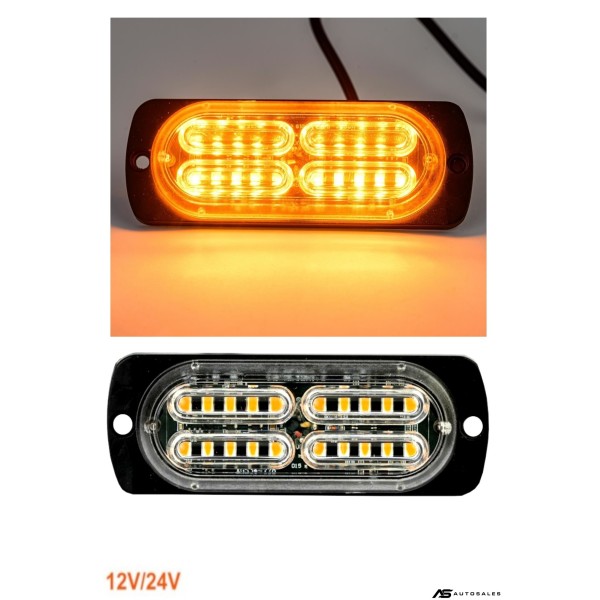 20 LED Аварийна Лампа За Пътна Помощ , Жълта Блиц Мигаща Светлина 12V 24V