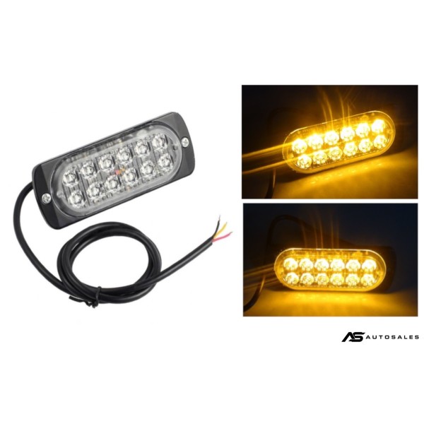 12 LED ЛЕД Аварийна Лампа За Пътна Помощ, Жълта Блиц Светлина, Мигаща