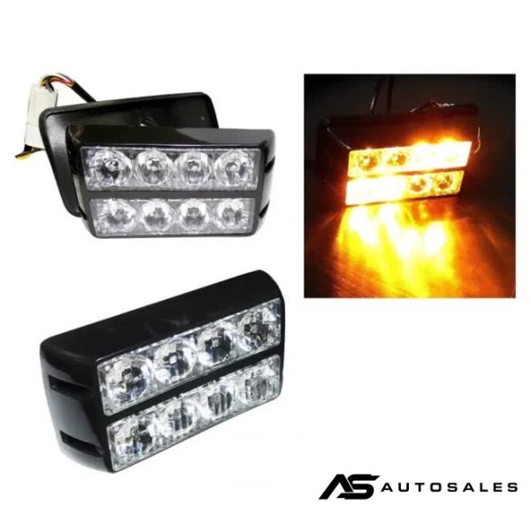 8 LED Аварийна Лампа За Пътна Помощ, Жълта Блиц Светлина, Мигаща!
