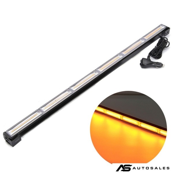 90см LED Сигнален Блиц Бар 108W 12V / 24V – 9 Режима, Оранжева Аварийна Лампа за Пътна Помощ, Репатрак, Платформа и Камион
