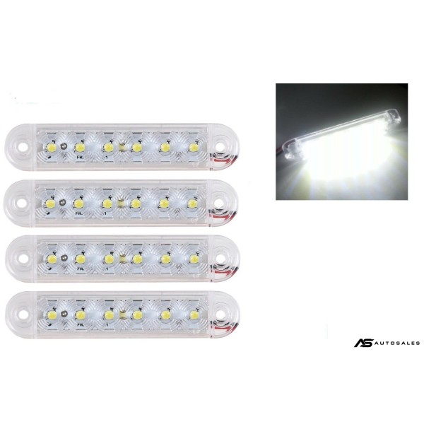 1 брой ЛЕД LED Бял Диоден Маркер Габарит Токос със 6 светодиода за камион ремарке бус ван каравана платформа 12V-24V