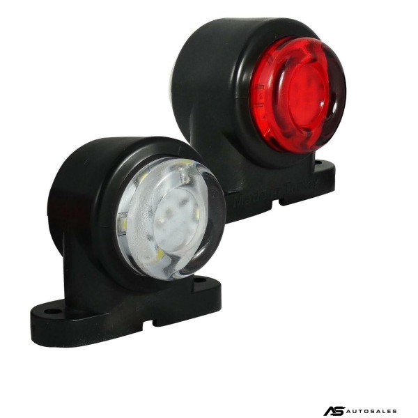 1 Брой LED мини светлини светлина тип рогче бяла + червена за камион бус ван ремарке платформа каравана 24V