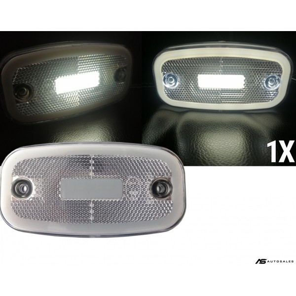 LED Бял Светодиоден Габарит Маткер Токос Неон Ефект, 122mm x 63mm , с Три Функции 12V-24V